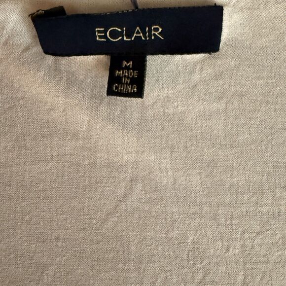 Eclair Blue Sheer Layer With Taupe Inner Layer Scoop Neck Tank Top Size M - Picture 7 of 9